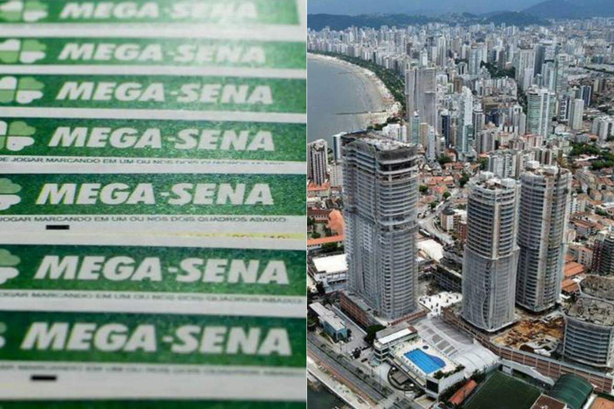 Duas apostas registradas em Santos acertaram cinco das seis dezenas da Mega-Sena no domingo (20)