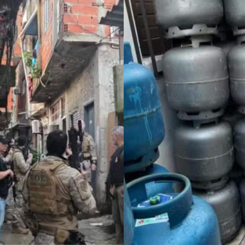 Em um dos endereços vistoriados, os policiais localizaram aproximadamente 150 botijões de gás armazenados sem comprovação de origem
