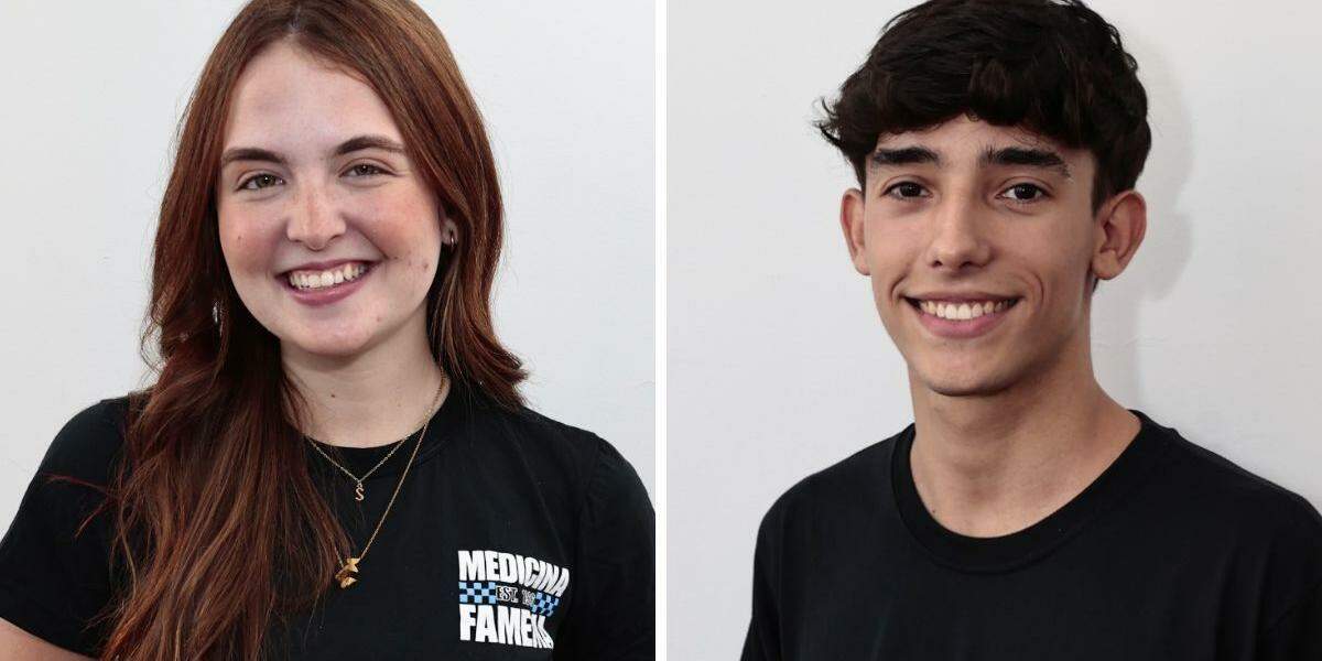 Sophia Villanova Ramalho de Brito Barbosa, de 19 anos, e André Macedo Del Rio do Valle, de 18, contam como a rotina de estudos e o cursinho fizeram parte da preparação para o vestibular