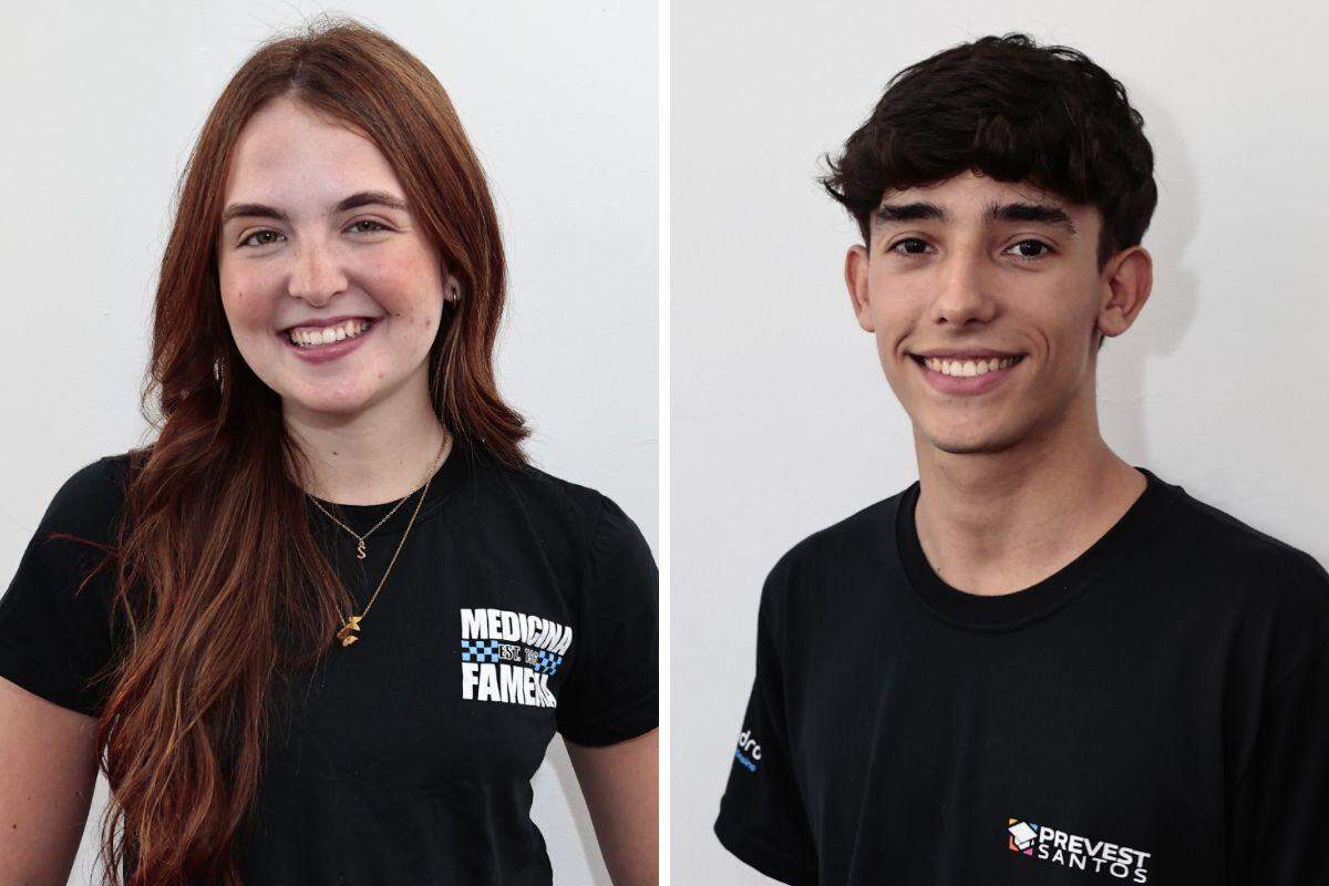 Sophia Villanova Ramalho de Brito Barbosa, de 19 anos, e André Macedo Del Rio do Valle, de 18, contam como a rotina de estudos e o cursinho fizeram parte da preparação para o vestibular