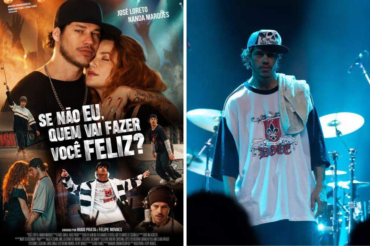 Cartaz (à esquerda) foi divulgado nesta terça-feira pela produtora do filme