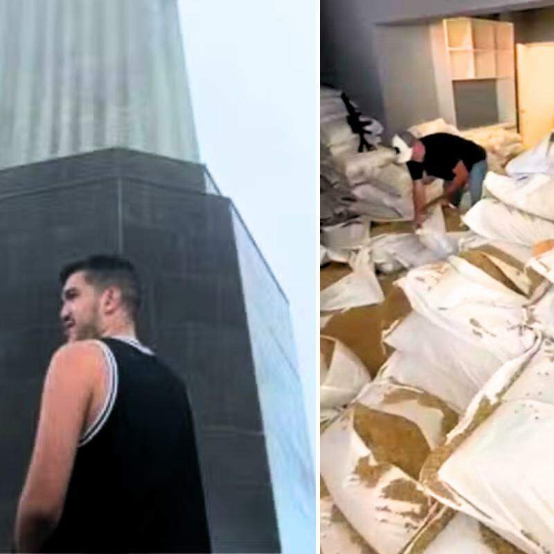O iraniano Nima Kenareifard e o carregamento com cerca de 180 kg de café com drogas em Santos