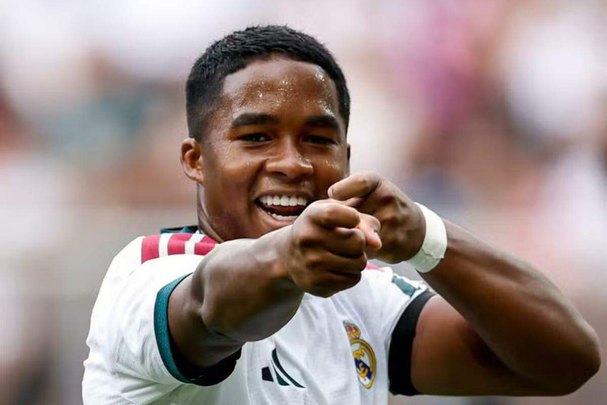 Com só 4 min pelo Real Madrid, Endrick pode ser emprestado ao futebol italiano, diz site