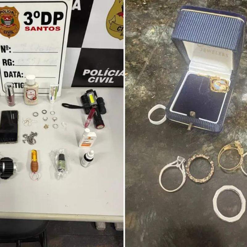 Diversos pertences do morador foram encontrados dentro da bolsa da diarista