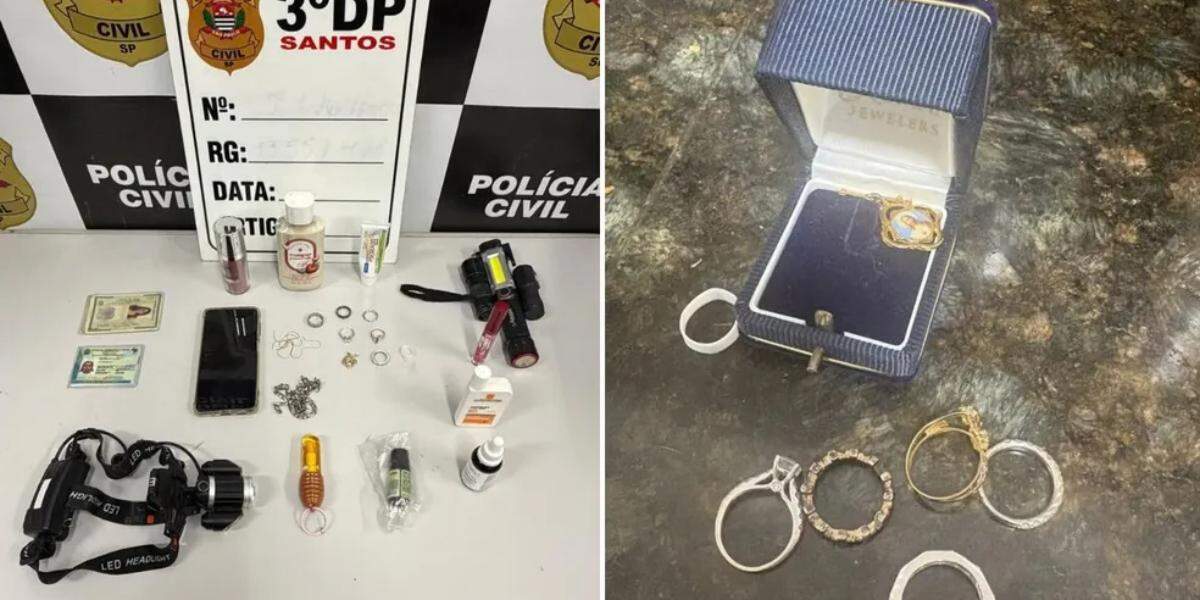 Diversos pertences do morador foram encontrados dentro da bolsa da diarista