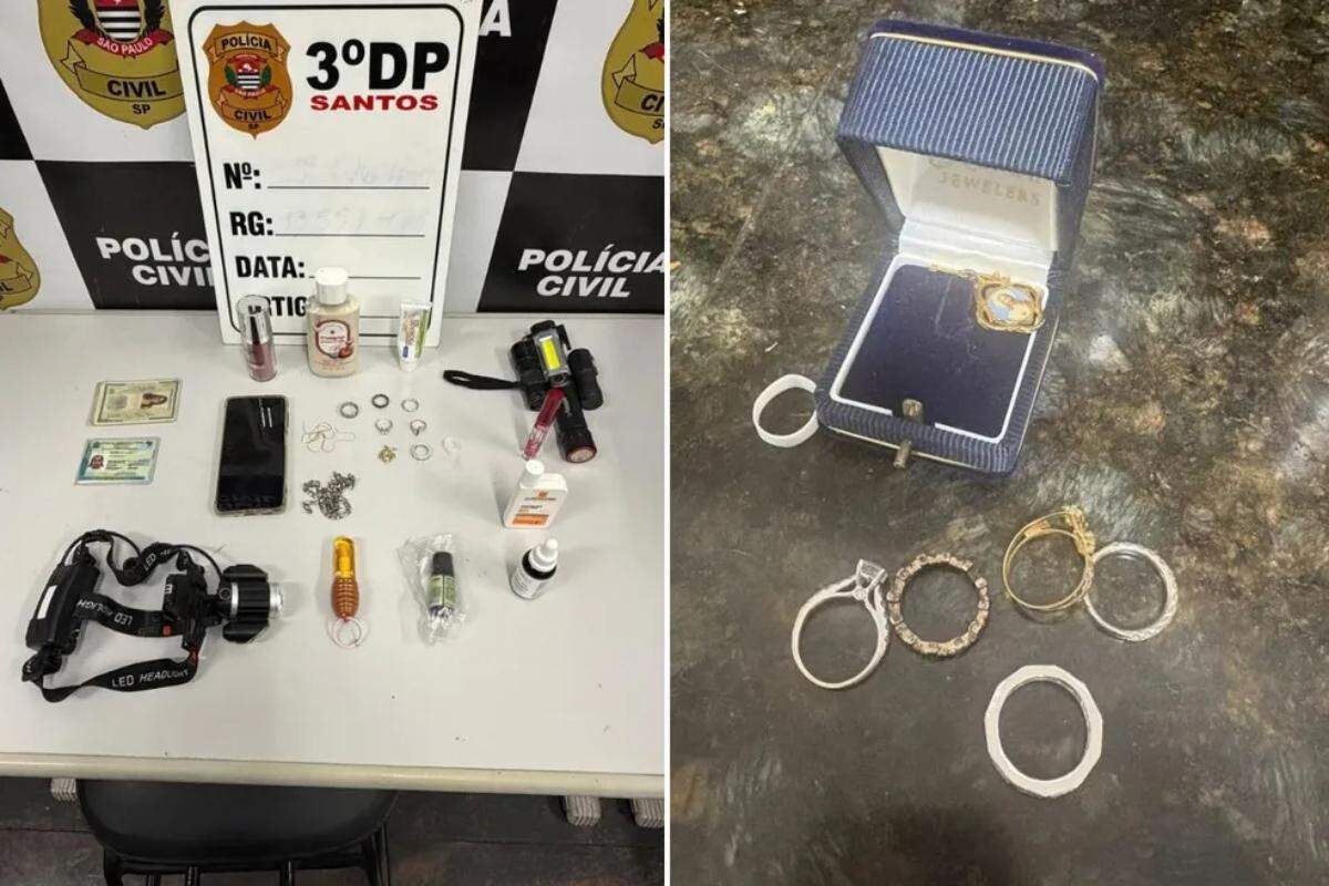 Diversos pertences do morador foram encontrados dentro da bolsa da diarista