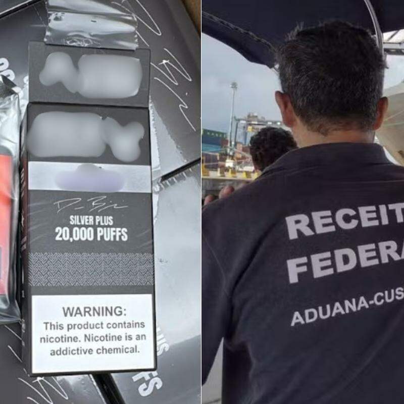 Carga de cigarros eletrônicos foi interceptada pela Receita Federal no Porto de Santos