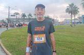 Carlos Fernando Machado, de 66 anos, participou da Meia Maratona Tribuna Praia Grande