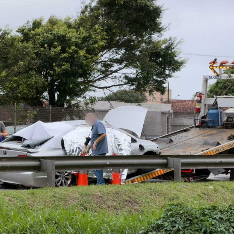 Acidente aconteceu no km 312 da Rodovia Padre Manoel da Nóbrega, sentido litoral, na altura de Mongaguá