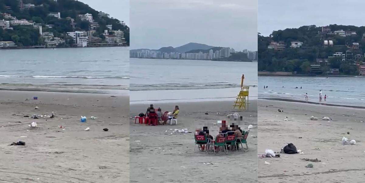 As praias da Enseada e de Pitangueiras são as mais afetadas de Guarujá pelo lixo, afirma moradora