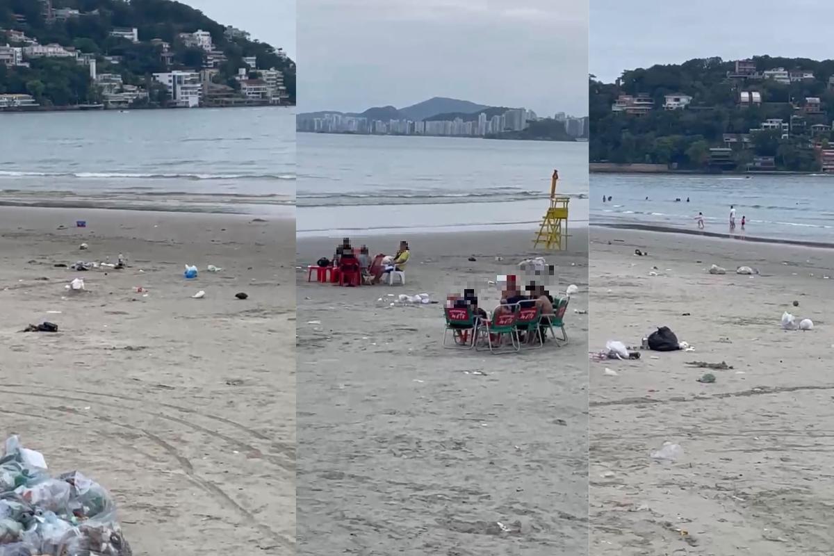 As praias da Enseada e de Pitangueiras são as mais afetadas de Guarujá pelo lixo, afirma moradora