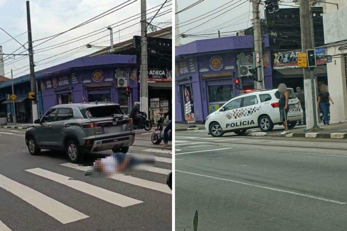 Motociclista fraturou a perna esquerda e também teve escoriações após acidente em Santos