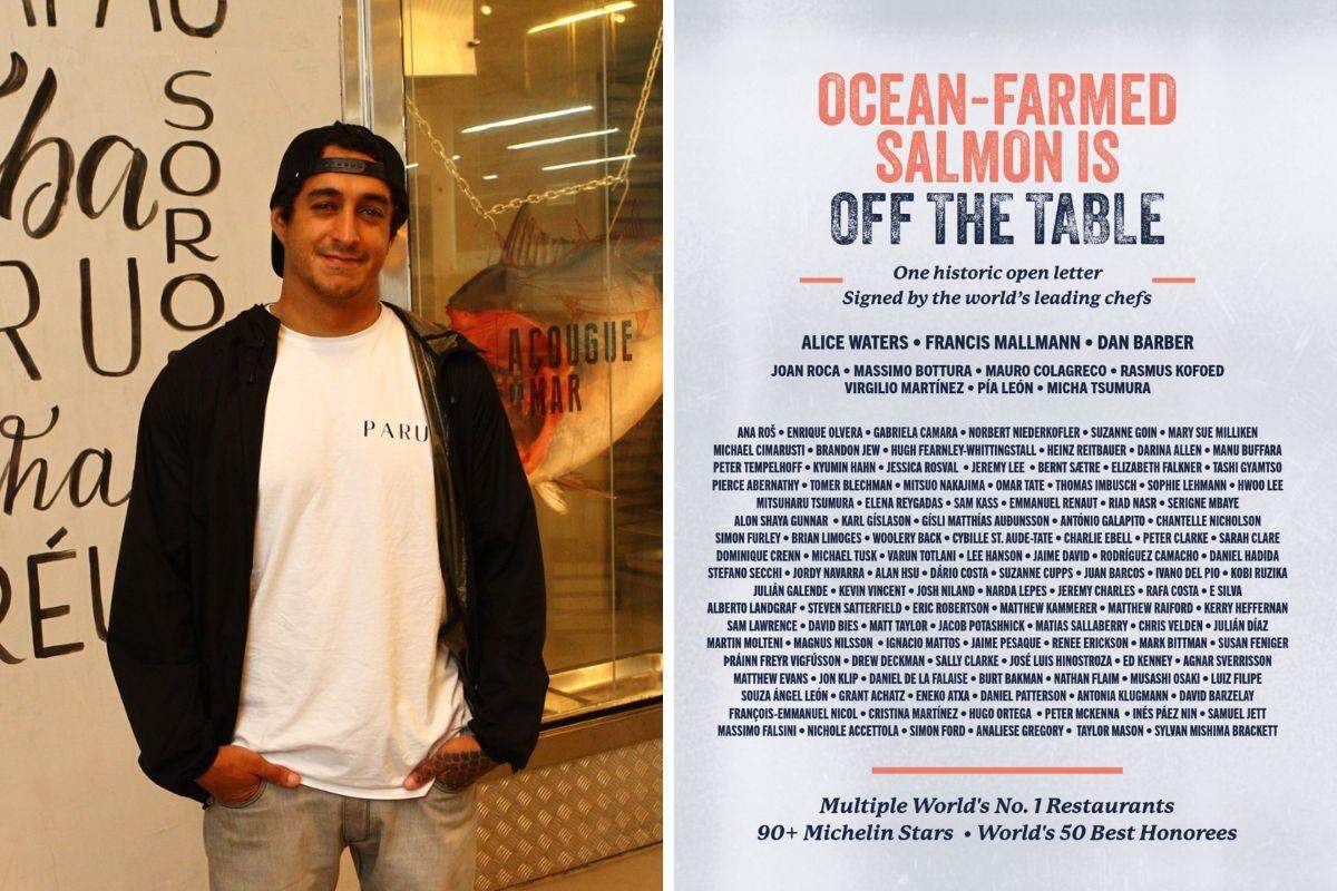 O chef Dário Costa faz parte do boicote ao salmão de cativeiro, criado em tanques-rede abertos no oceano