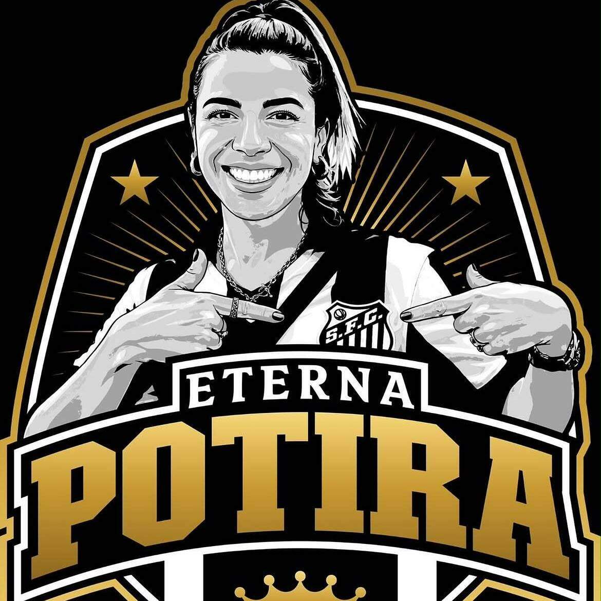 O patch com a imagem de Naty Potira será usado pelo Peixe contra o São Paulo, no MorumBis