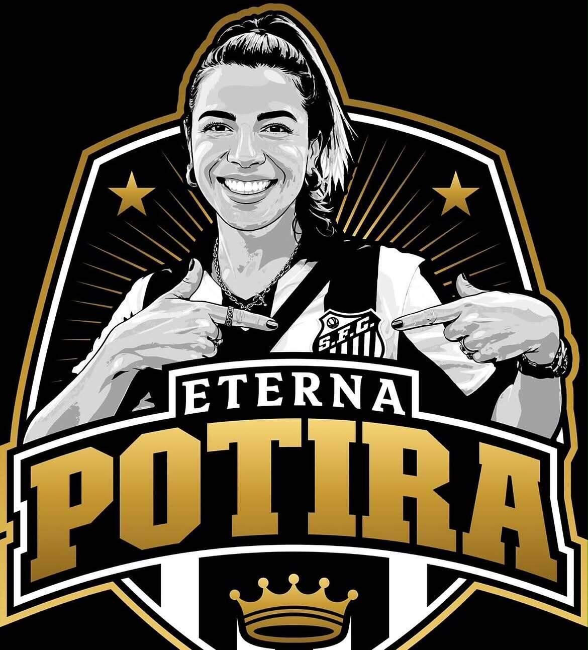 O patch com a imagem de Naty Potira será usado pelo Peixe contra o São Paulo, no MorumBis