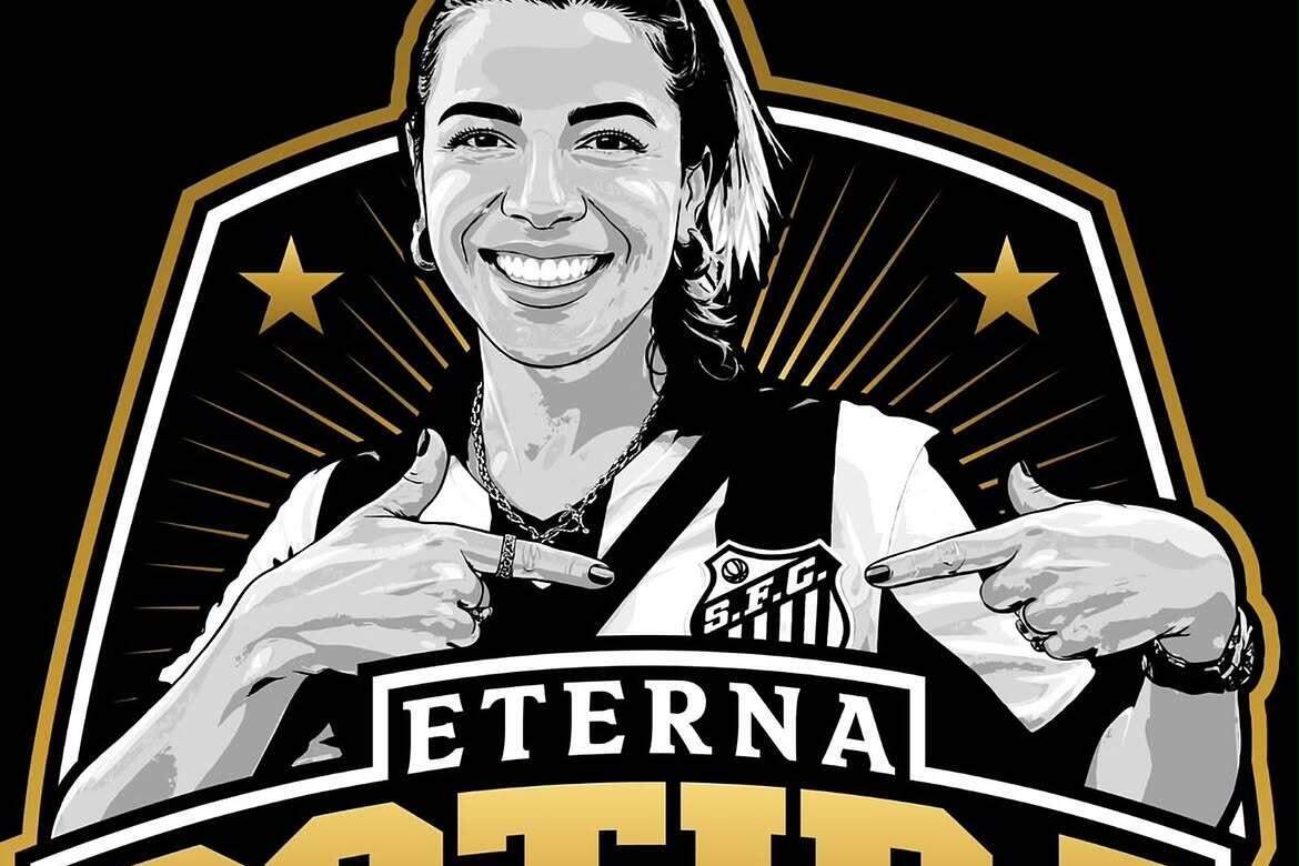 O patch com a imagem de Naty Potira será usado pelo Peixe contra o São Paulo, no MorumBis