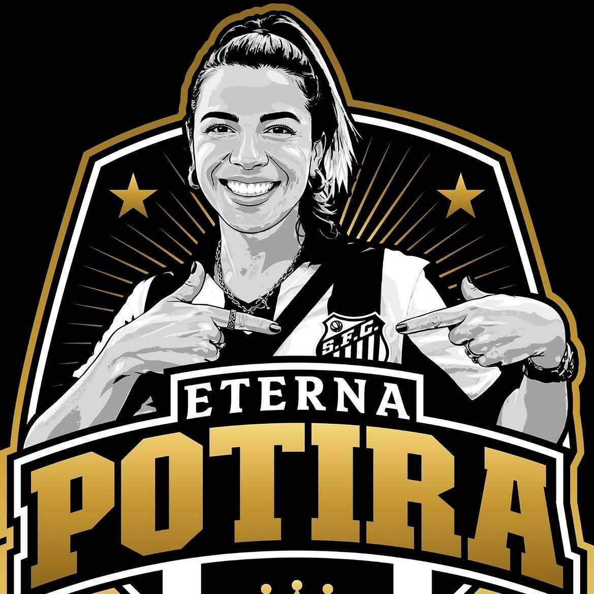 O patch com a imagem de Naty Potira será usado pelo Peixe contra o São Paulo, no MorumBis