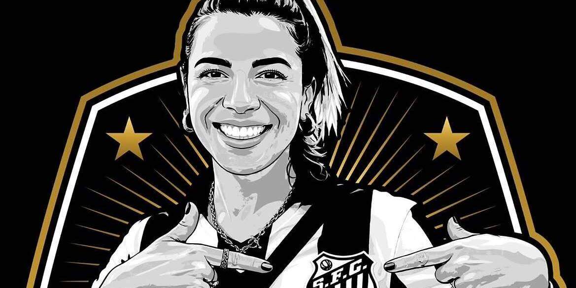 O patch com a imagem de Naty Potira será usado pelo Peixe contra o São Paulo, no MorumBis