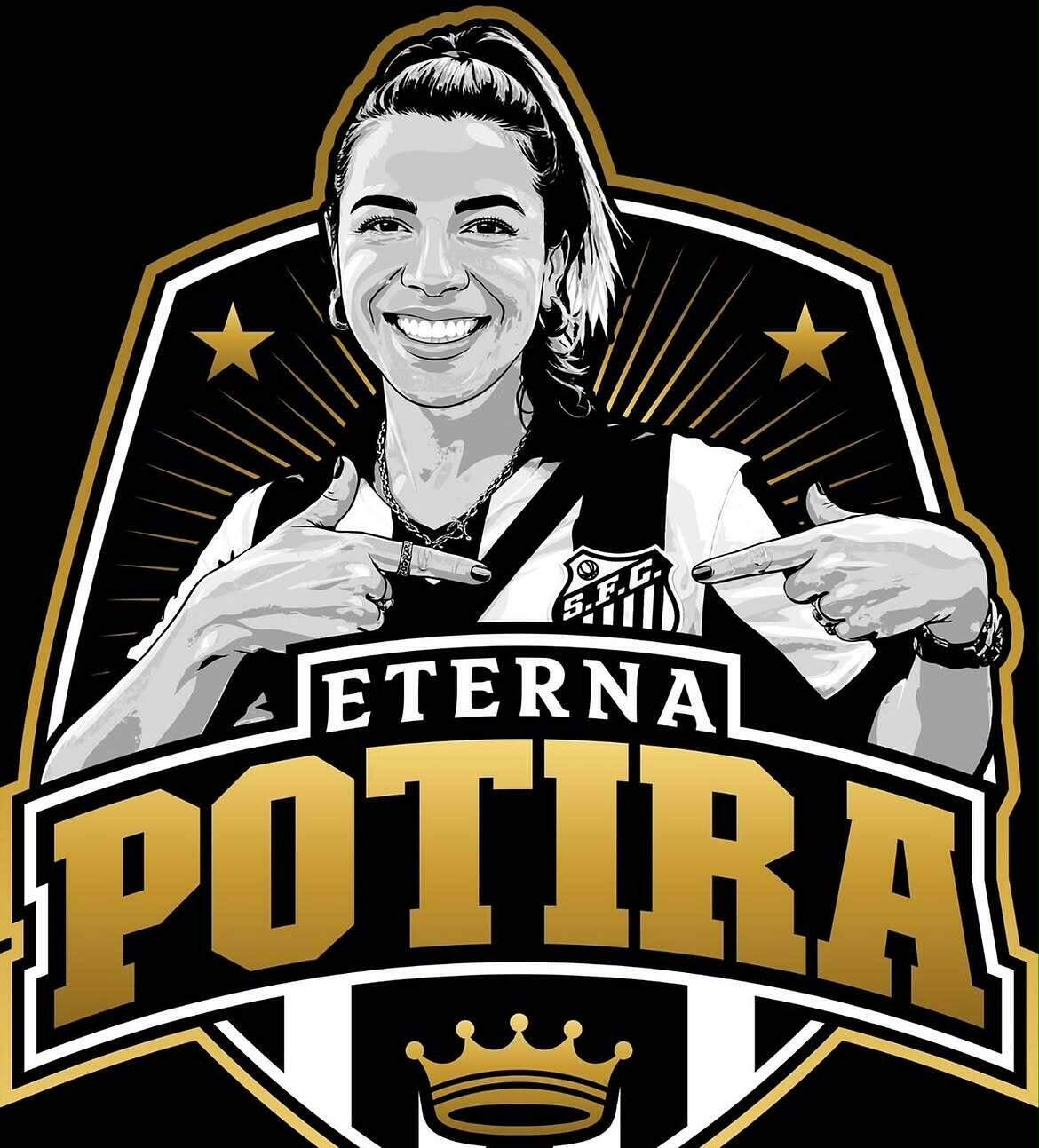 O patch com a imagem de Naty Potira será usado pelo Peixe contra o São Paulo, no MorumBis