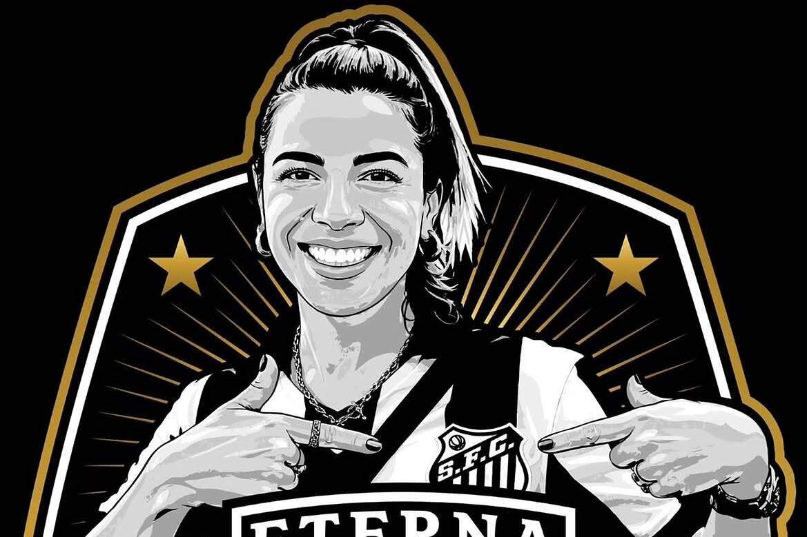 O patch com a imagem de Naty Potira será usado pelo Peixe contra o São Paulo, no MorumBis