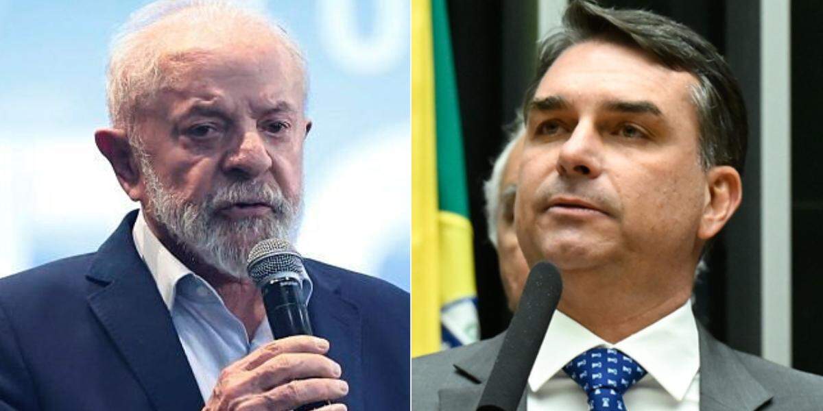 Lula (PT, à esquerda) e Flávio (PL, à direita) vão para o segundo turno na disputa da Presidência da República