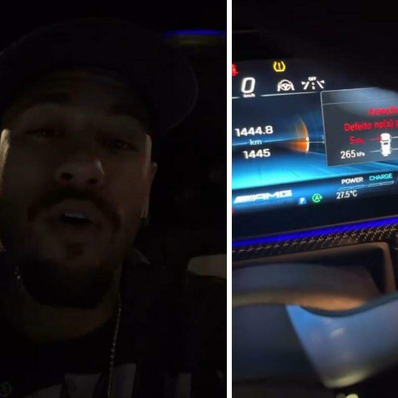 Neymar publicou o "perrengue" nas redes sociais nesta quarta-feira