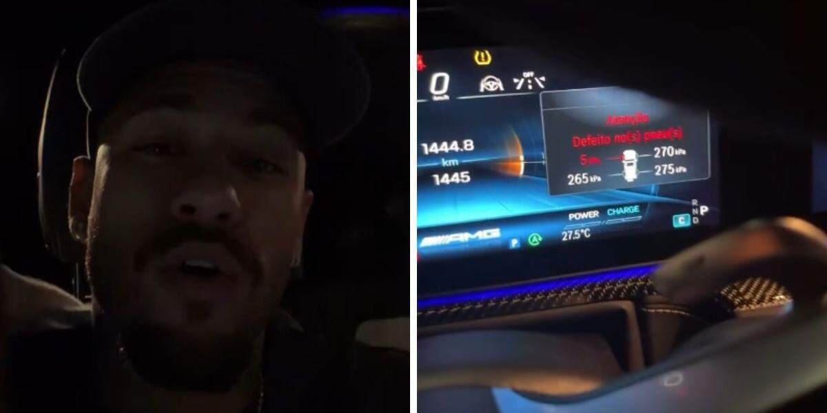 Neymar publicou o "perrengue" nas redes sociais nesta quarta-feira