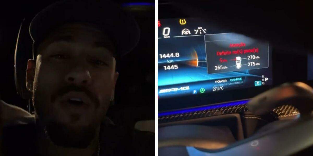 Neymar publicou o "perrengue" nas redes sociais nesta quarta-feira