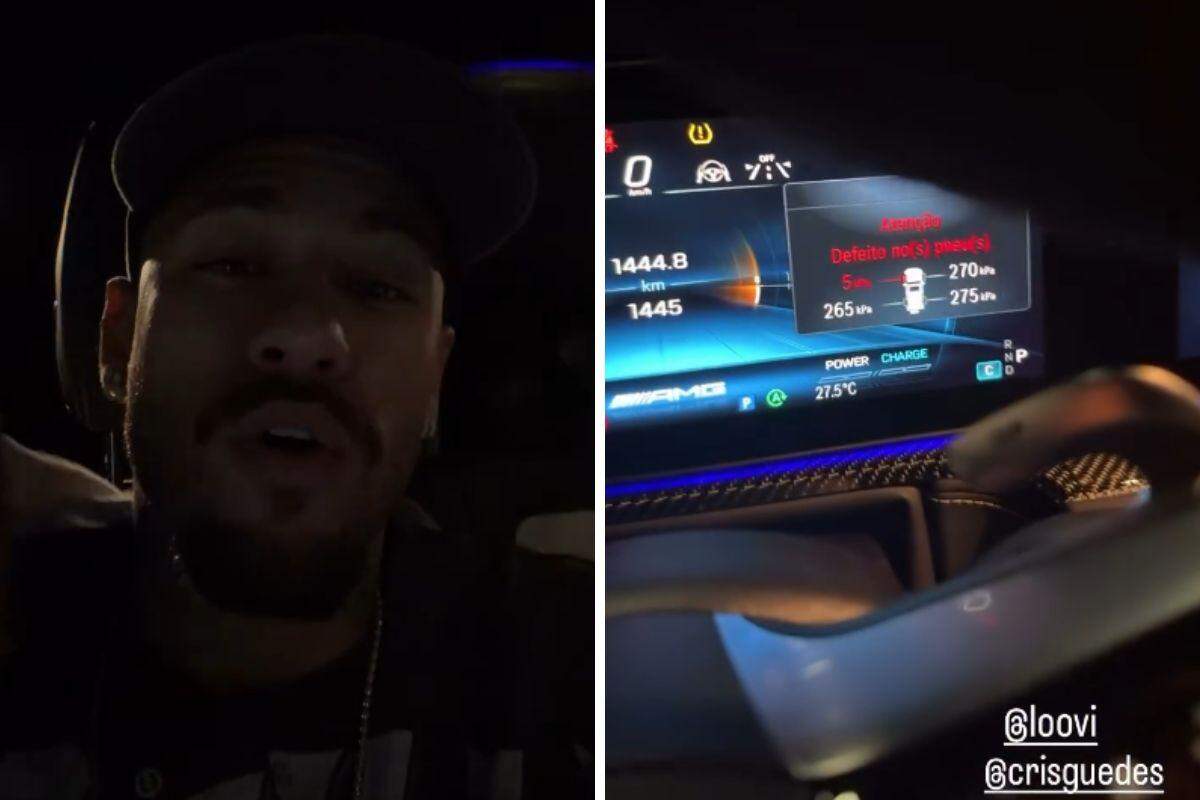 Neymar publicou o "perrengue" nas redes sociais nesta quarta-feira