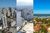 Apostas de Santos (esq.), São Vicente (centro) e Bertioga (dir.) foram premiadas na Mega-Sena nesta quinta-feira (1º)