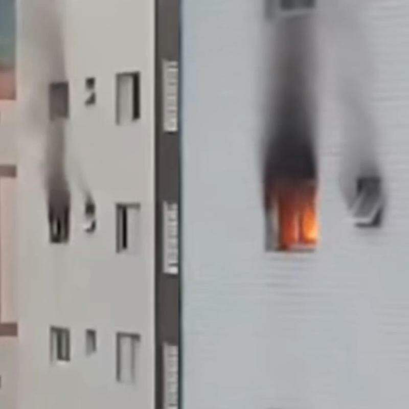 O fogo consumiu apartamento em edifício de Praia Grande