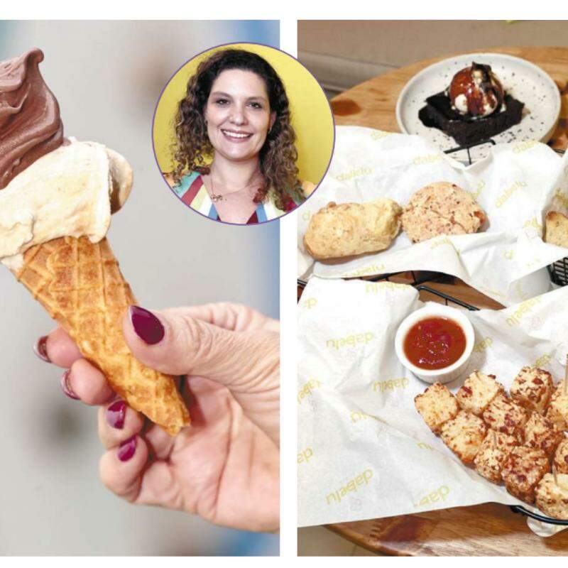 Sorvetes bem cremosos iguais aos tradicionais, mas sem açúcar; tem também a linha de salgados fit, sem lactose ou glúten