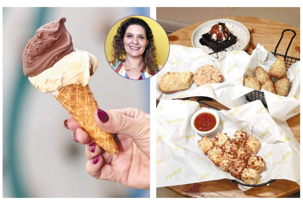 Sorvetes bem cremosos iguais aos tradicionais, mas sem açúcar; tem também a linha de salgados fit, sem lactose ou glúten
