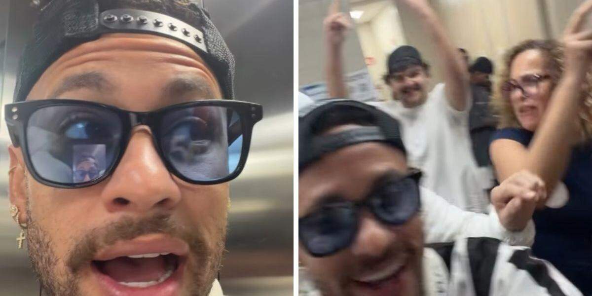 Neymar atraiu fãs e eleitores na saída do Colégio Jean Piaget, em Santos