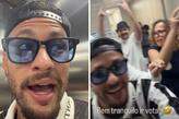 Neymar atraiu fãs e eleitores na saída do Colégio Jean Piaget, em Santos