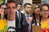 Os seis deputados estaduais da Baixada Santista eleitos: Eduarda Campopiano, Paulo Mansur, Tenente Coimbra, Caio França, Solange Freitas e Débora Camilo