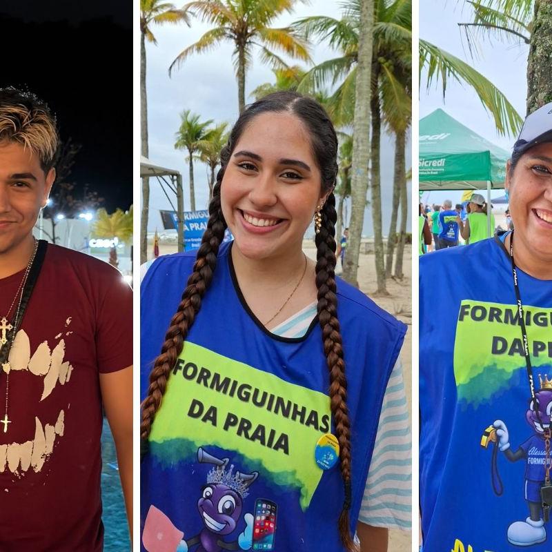 Matheus Sousa Oliveira (à esquerda). Pietra Campos (ao centro). Alessandra Campos (à direita)