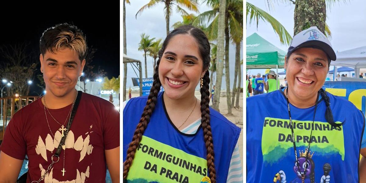 Matheus Sousa Oliveira (à esquerda). Pietra Campos (ao centro). Alessandra Campos (à direita)
