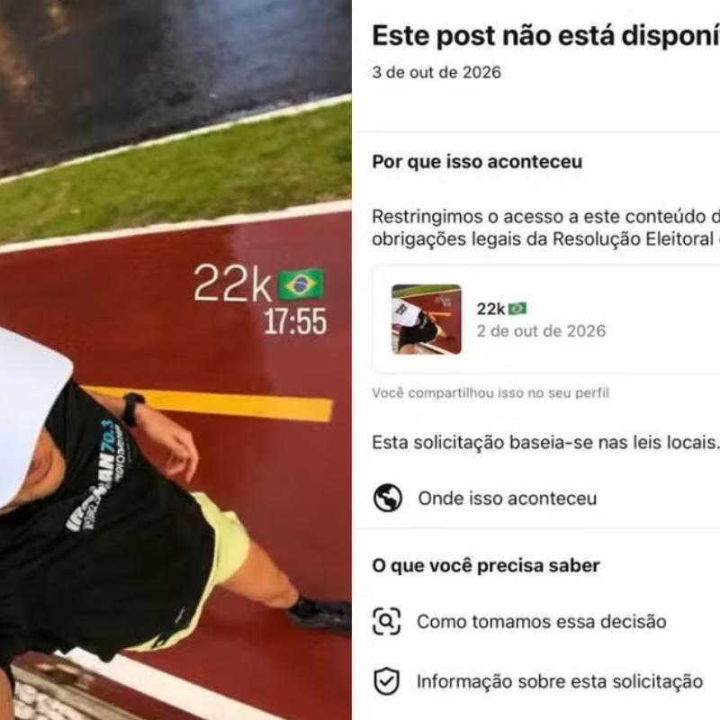 O Instagram justificou a medida como uma resolução eleitoral, sem especificar o ponto específico violado