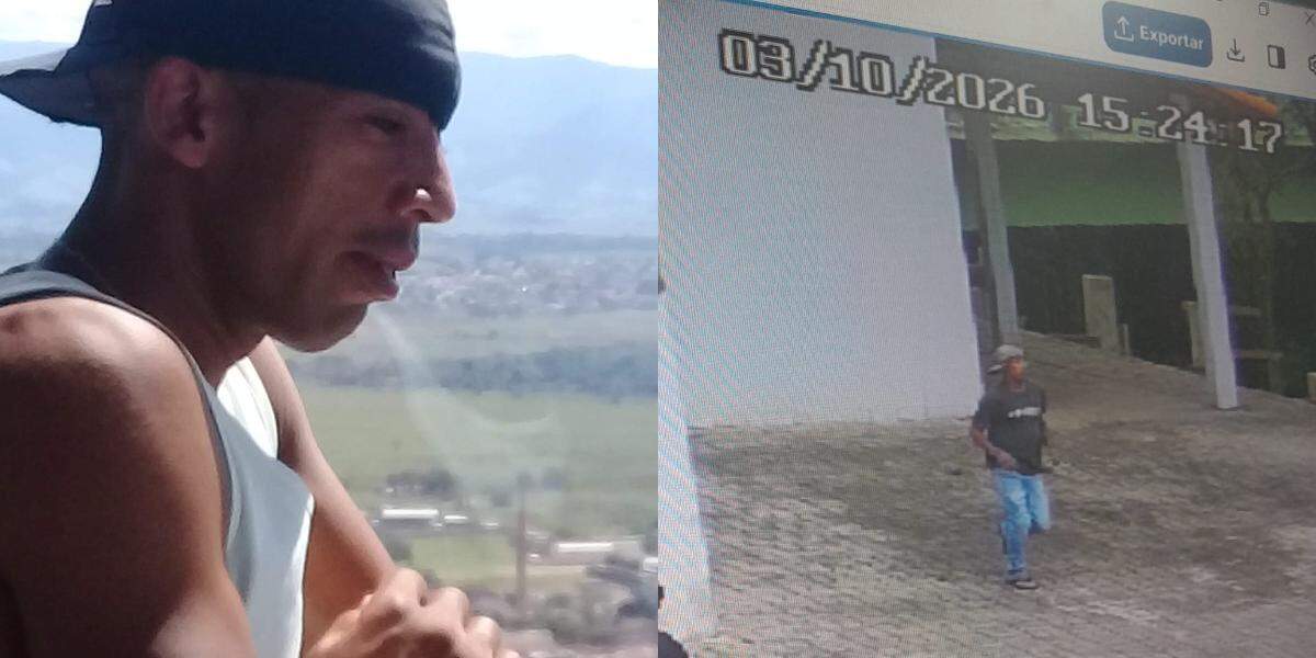 A última aparição de Devanildo foi registrada pelas câmeras de segurança do centro de Itariri