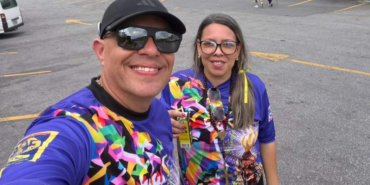 Fernando e Ellen França vão a Aparecida todo ano. A pé, é inédito