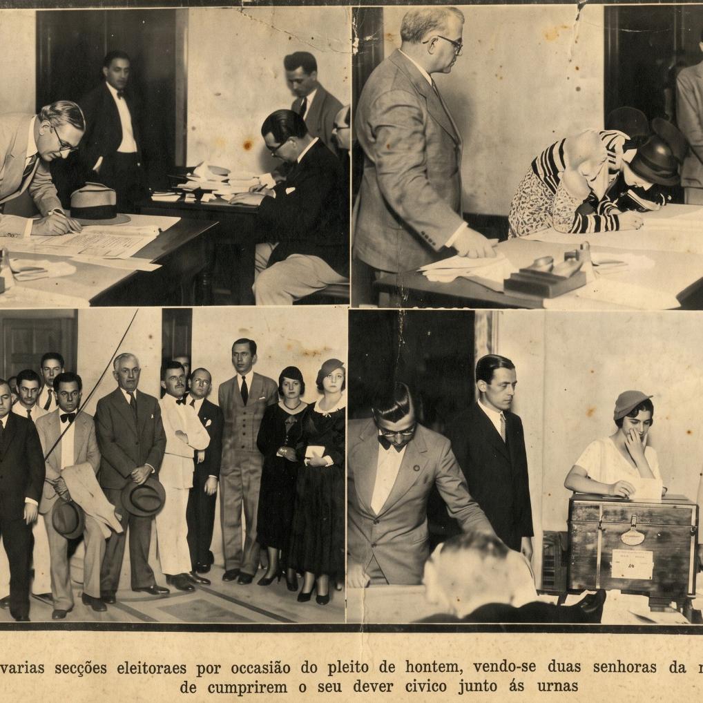 Na eleição de 1933, A Tribuna registrou que o “elemento feminino compareceu em grande número” e publicou fotos de mulheres santistas que foram votar