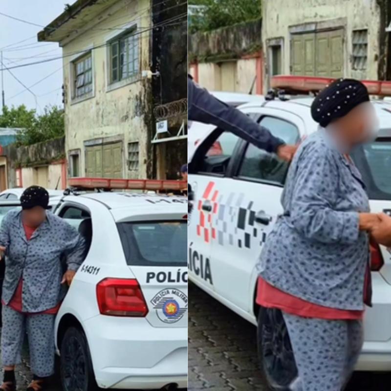 Durante o trajeto com os policiais, a idosa conseguiu reconhecer a fachada de sua residência
