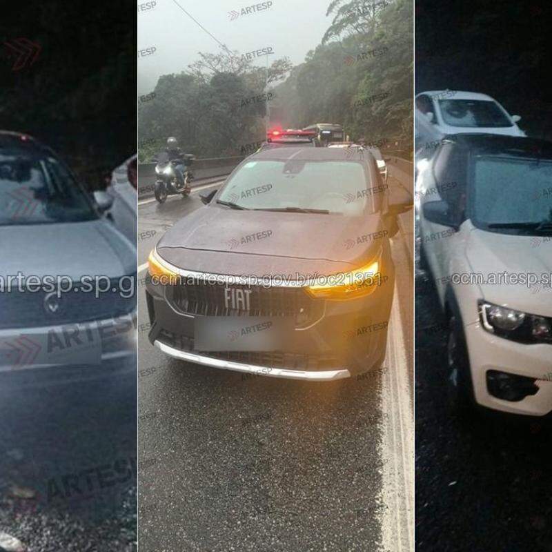 Mais de 10 carros estiveram envolvidos no engavetamento nesta segunda-feira (12)