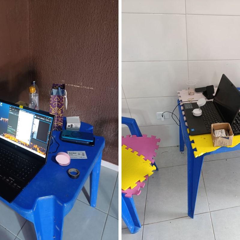 Notebooks e outros aparelhos eletrônicos foram encontrados no imóvel usado como central de golpes