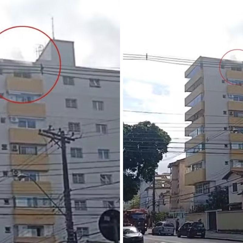 Incêndio ocorreu em um edifício localizado na Rua Cunha Moreira