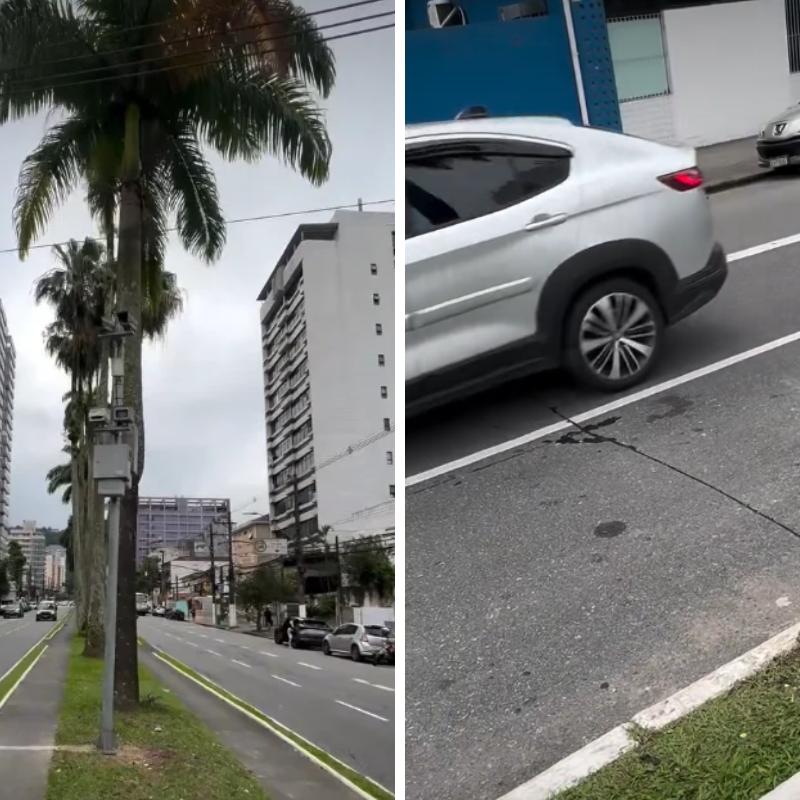 Imagens mostram o novo radar instalado na Avenida Ana Costa, na altura do número 164, em Santos