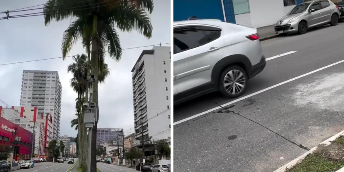 Imagens mostram o novo radar instalado na Avenida Ana Costa, na altura do número 164, em Santos