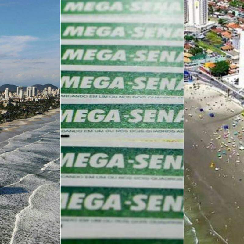 Apostas de Guarujá (esq.) e Itanhaém (dir.) acertaram cinco das seis dezenas na Mega-Sena nesta terça-feira (20)
