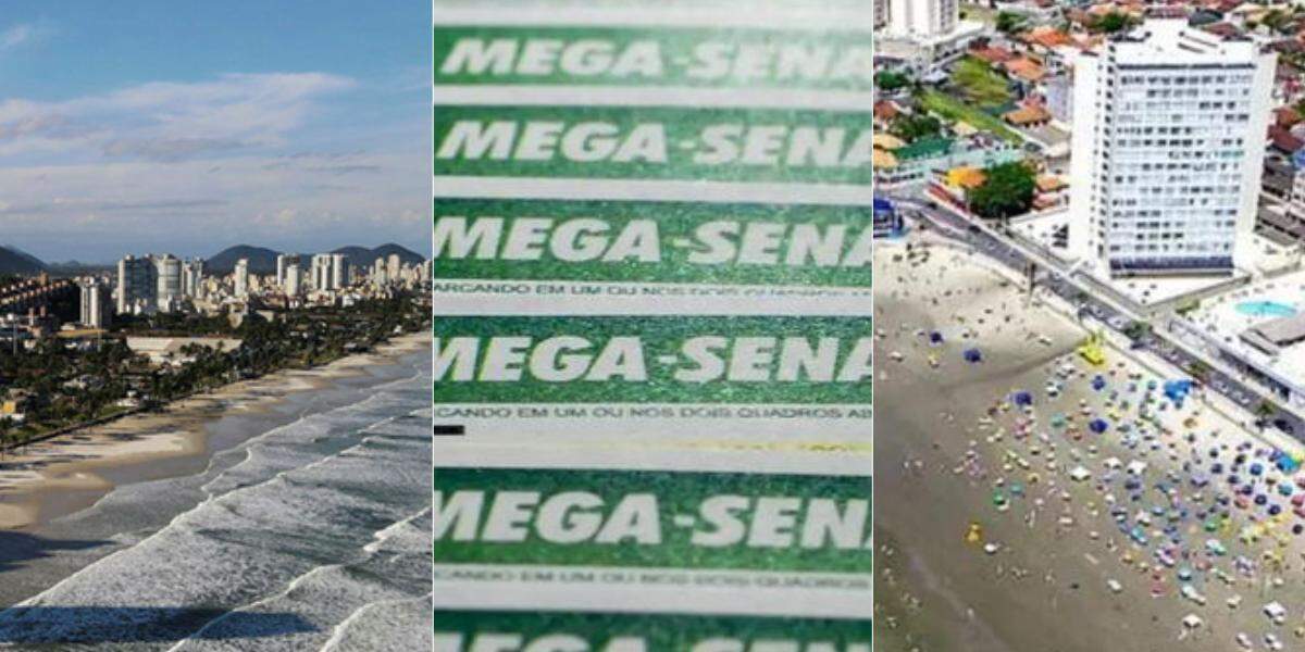 Apostas de Guarujá (esq.) e Itanhaém (dir.) acertaram cinco das seis dezenas na Mega-Sena nesta terça-feira (20)